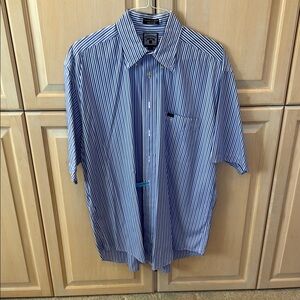 Faconnable Men's Blue Striped Shirt
